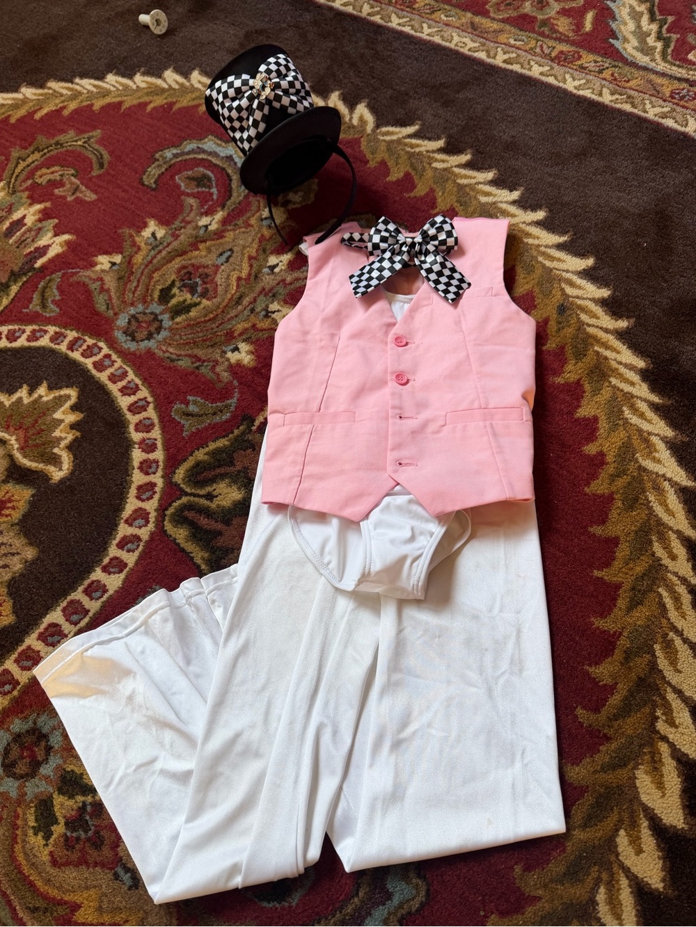 Kids Pink Vest & White Pants and Body Suit Costume